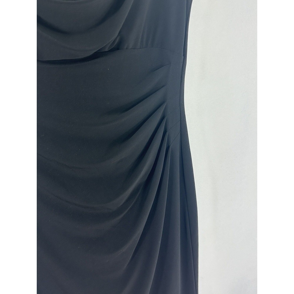 Lauren Ralph Lauren Womens 12 Dress Ruched Side Black Cowl Neck - Picture 3 of 7